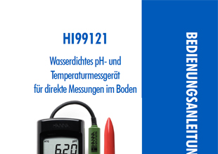 Die Bedienungsanleitung für das Hanna pH-Messgerät HI99121 für Direktmessung in Erde als PDF zum herunterladen und ausdrucken