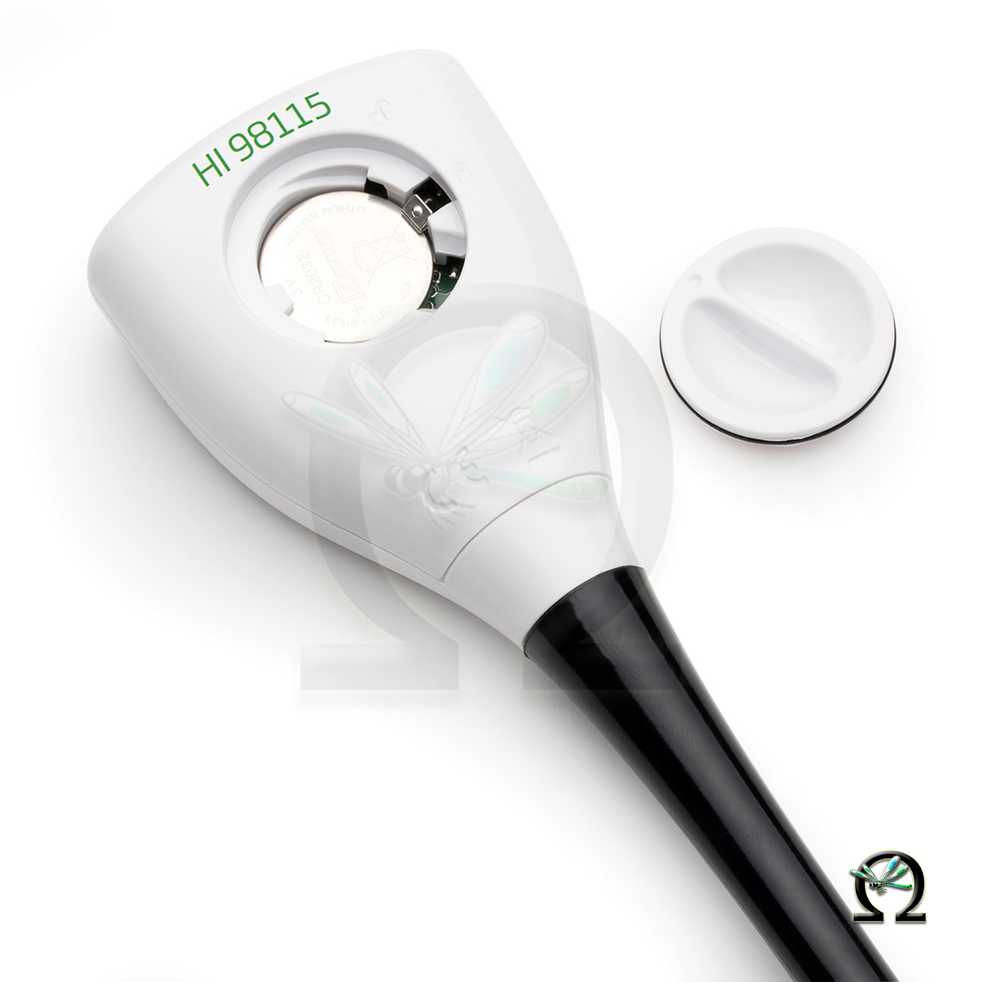Hanna pH-Tester GroLine HI98115, Rückseite mit Batteriefach