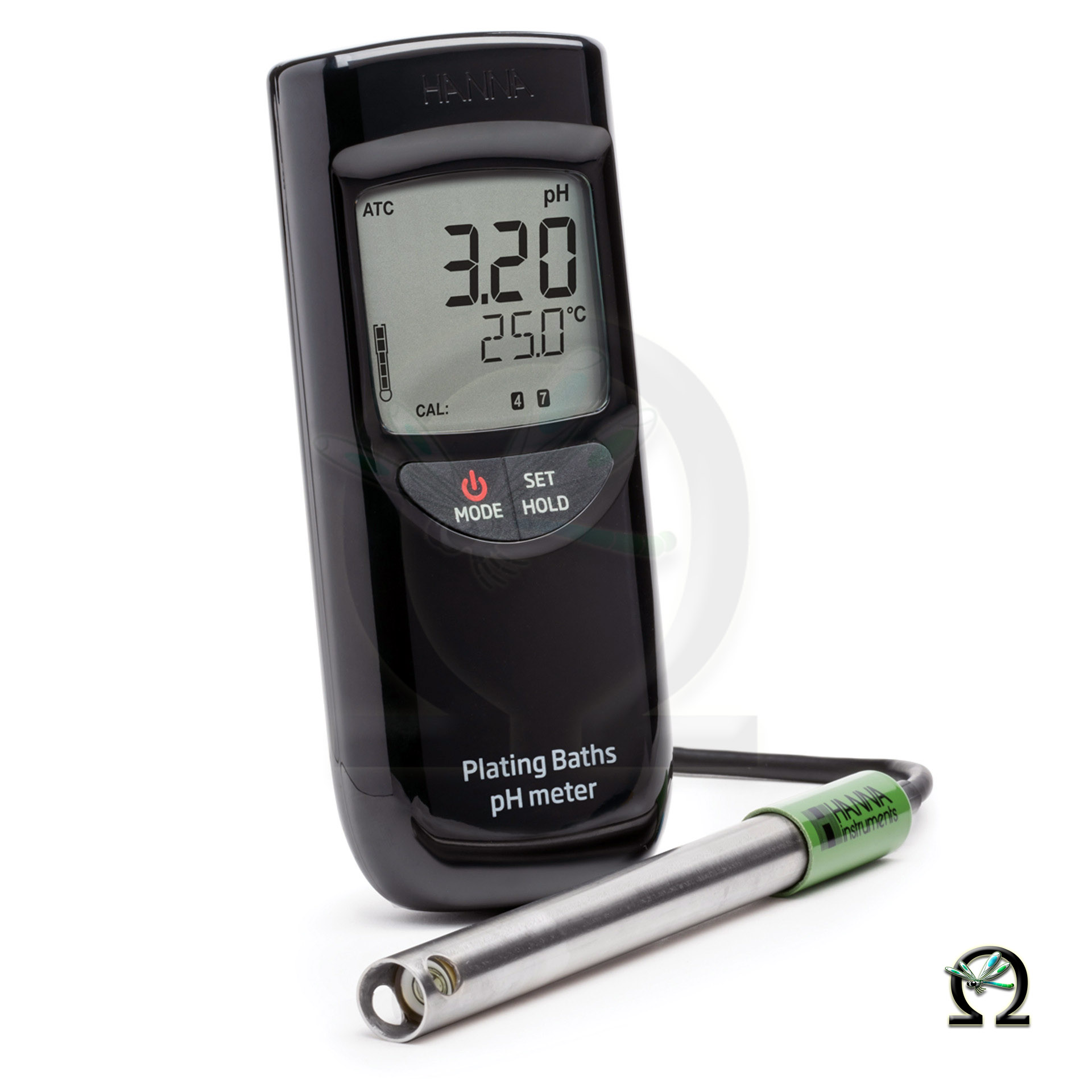 Hanna pH-Messgerät HI99131 mit Quick-Din-Anschluss für Messungen in Galvanikbädern