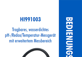 Die Bedienungsanleitung für das Hanna Wasserdichtes pH-/mV-/°C-Messgerät HI991003 mit Quick-Din-Anschluss als PDF zum herunterladen und ausdrucken