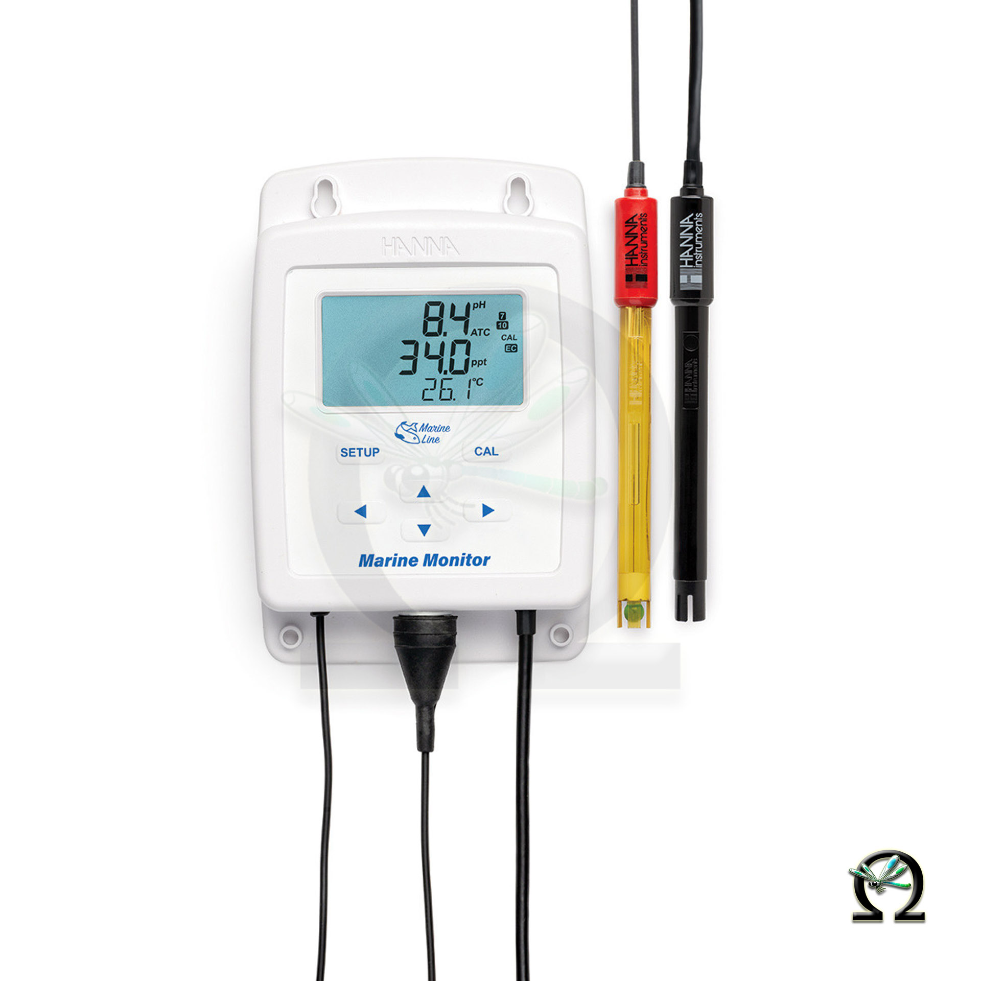 Monitor HI981520 für pH, Salzgehalt und Temperatur in Meerwasserquarien