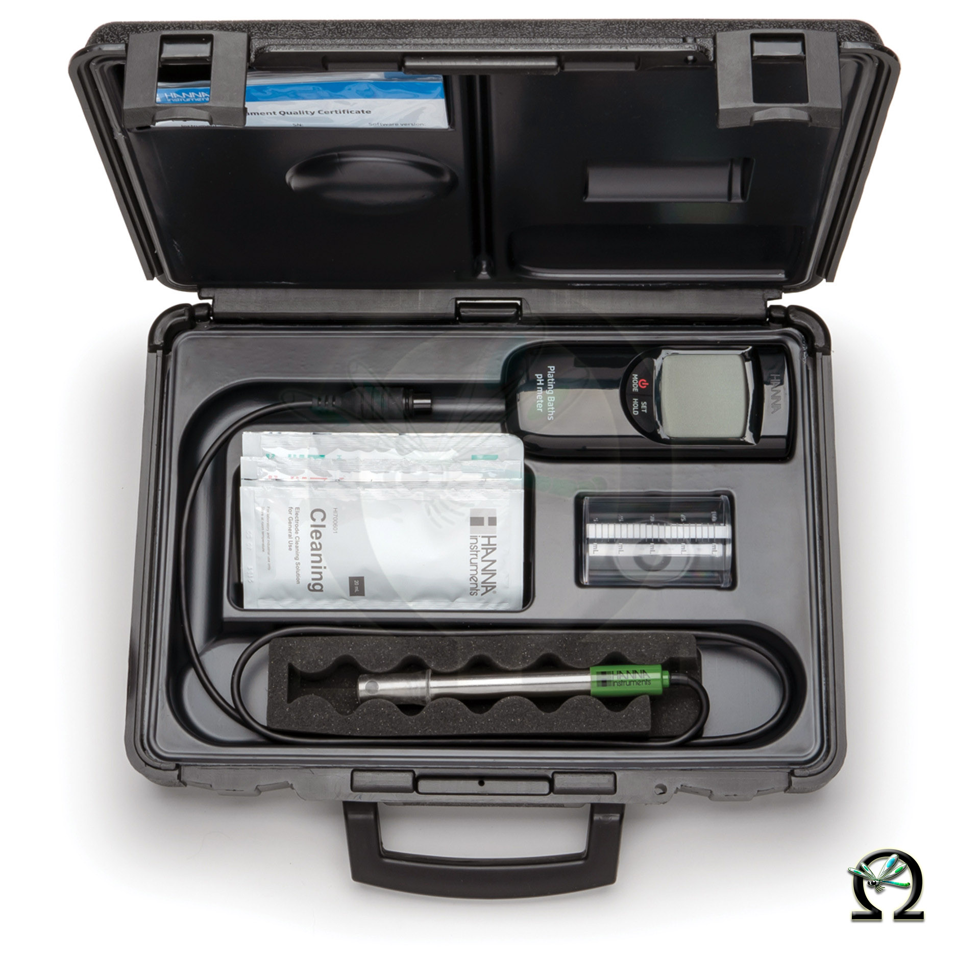 Hanna pH-Messgerät HI99131 mit Quick-Din-Anschluss für Messungen in Galvanikbädern  im Koffer